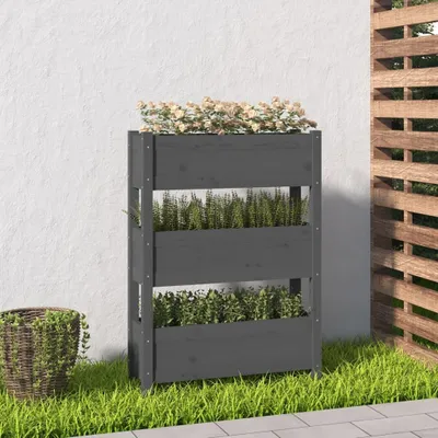 Image de Maison Exclusive - Bac à plantes gris 77x25x104,5 cm Bois massif de pin