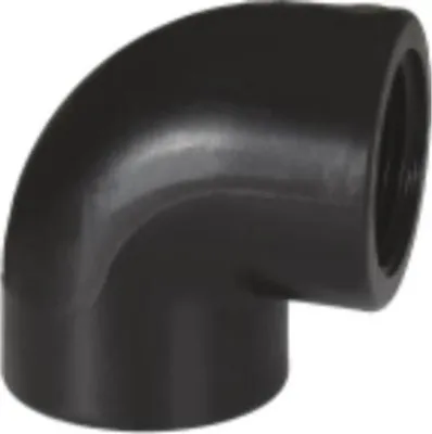 Produktbild von PP Gewindefitting Schwarz PN10 Fittings, Winkel 90° IG 1/2" x IG 1/2"