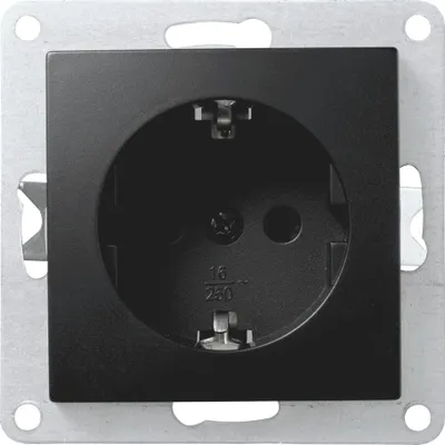Produktbild von Schutzkontakt-Steckdose McPower ''Flair'', 250V/16A, Steckanschluss, matt schwarz