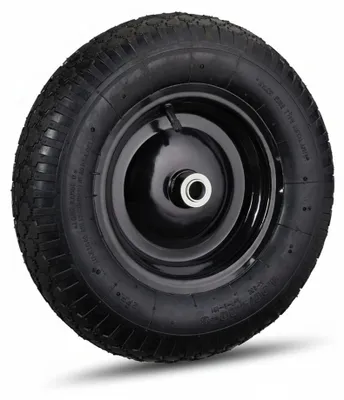 Produktbild von Relaxdays Schubkarrenrad 4.80 4.00-8, luftbereift, Ersatzrad Schubkarre, Stahlfelge, Ventil, Reifen bis 120 kg, schwarz