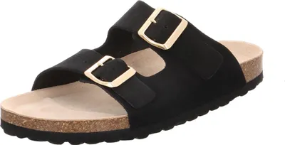Produktbild von Natural Sense Damen Leder Pantolette Sandale Frauen Hausschuhe 1156604 schwarz, Schuhgröße:42 EU