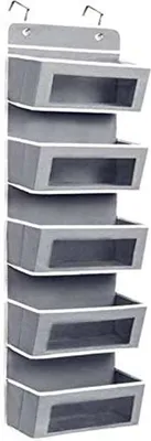 Immagine prodotto di Borsa portaoggetti per porta – 5 ampi scomparti – 110 cm x 33 cm – Grigio – Pratico organizer per porta