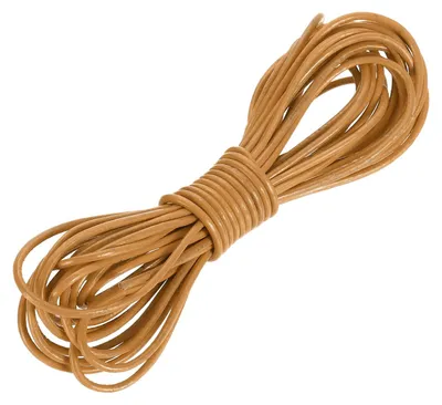 Produktbild von Lederschnur - Rundes Lederband - Basteln und Schmuckherstellung - 5m x 2mm Hellbraun
