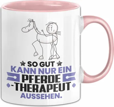 Produktbild von Pferdetherapeut Geschenk Tasse So Gut Kann Nur Ein Pferdetherapeut Aussehen Geschenkidee Kaffee-Becher (Rosa)