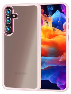 Obrázok produktu pre NALIA Matné hybridné ochranné puzdro pre Samsung Galaxy S24, polopriehľadné nárazuvzdorné tvrdé puzdro a ochranný rám ružovej farby
