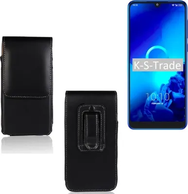 Produktbild von K-S-Trade Gürteltasche für Alcatel 3 (2019) Schutz Hülle Handy Hülle mit Magnetverschluss Holster in schwarz