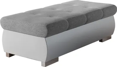 Produktbild von MIRJAN24 Polsterhocker Orkan Groß, Moderne Sitzhocker vom Hersteller, Holzkonstruktion, 120x60x39 cm (Farbe: Soft 017 + Soul 17)
