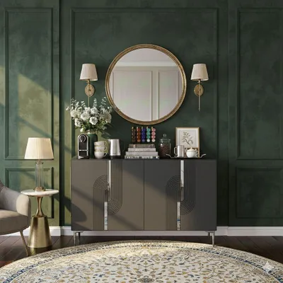 Obrázok produktu pre Skye Decor, Kvalitná konzolová stolík (3 kusy) – antracitová/strieborná, 100% melamín