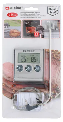 Image de ALPINA Thermomètre de cuisine numérique avec sonde de température -50 à +250 degrés C.