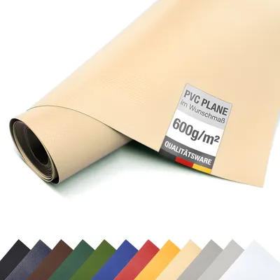 Immagine prodotto di Telone in PVC per camion 600 g/m² opaco al metro (beige, 3m x 8m)