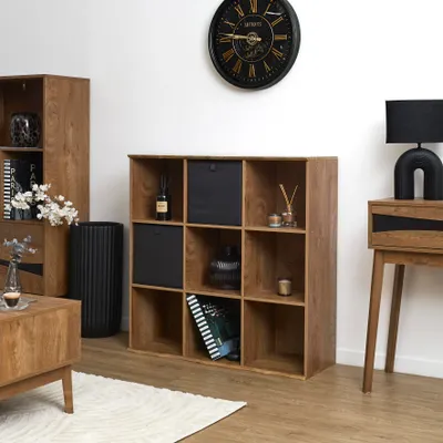 Image de Etagere - HOME DECO FACTORY - Modulable - 9 Cases - Marron
