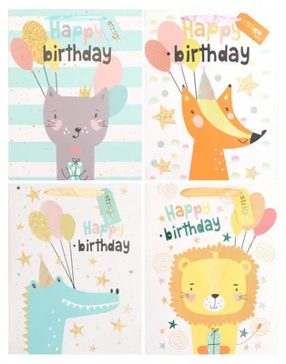 Produktbild von Strigo Geschenktüte Party 26x12x32cm Mix-Designs