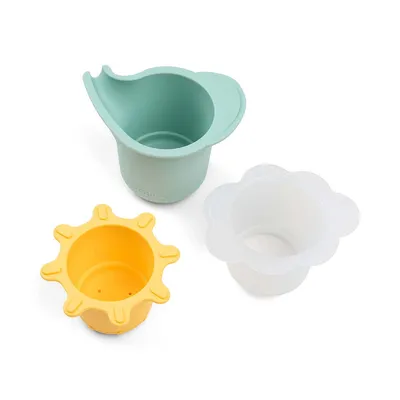Immagine prodotto di Giocattoli da bagno Done by Deer Tazze impilabili Elphee Colour Mix (3 pezzi)