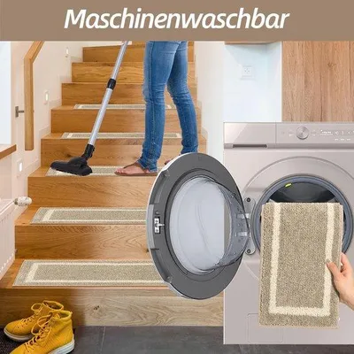 Produktbild von Famanu Treppenmatten selbstklebend - braun, rechteckig, 4 Stück