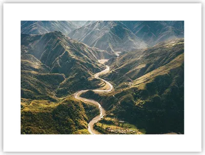 Produktbild von Poster - Poster ohne Rahmen - Berge Weg Wald - 40x30 cm - Wand Bild - Wanddeko - Wandbilder - Kunstposter - Wandposter - Bilder - Kunstdruck - Wanddekoration - Wandbild - P2XAA40x30-4700