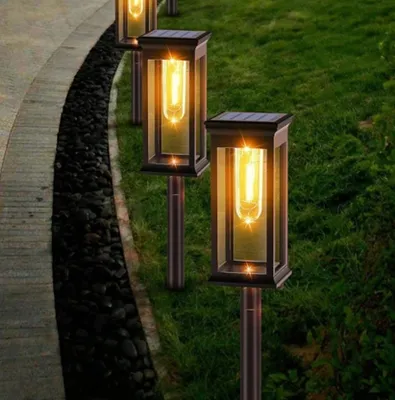 Produktbild von 2Stück Solarlampe Solarleuchte Outdoor Wasserdicht IP65 Gartenleuchten für Gehweg Yard Hinterhof Rasen