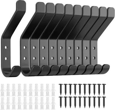 Produktbild von Metallische Kleiderhaken - 10 Stück - Schwarz - 10 cm