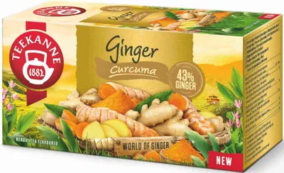 Obrázek produktu pro Teekanne Ginger Curcuma bylinný čaj Zázvor a kurkuma (20ks), 51205