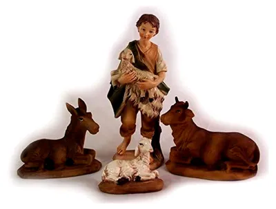 Produktbild von Krippenfiguren Set aus Polyresin, handbemalt, 11 TLG, 11 cm