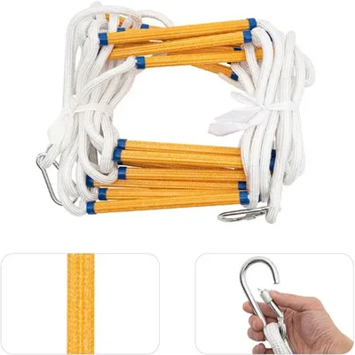 Productafbeelding van Reddingsladder - 10 Meter - Touwladder - Brandladder van PP en Hars - Voor Nooduitgang