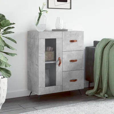 Produktbild von The Living Store Sideboard Betongrau 69,5x34x90 cm Holzwerkstoff