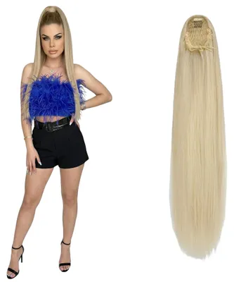Produktbild von Clip-in Kunsthaar Pferdeschwanz Synthetisch Lang 70 cm Blond