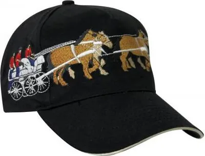 Produktbild von Baseballcap mit Einstickung - Kaltblut-Gespann - 68251 schwarz