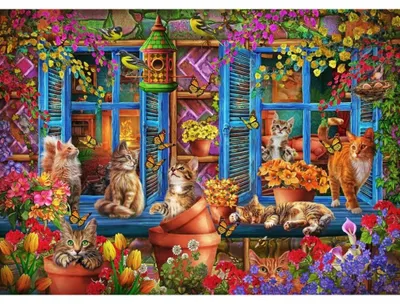 Zdjęcie produktu dla Bluebird Puzzle Kot na parapecie Puzzle 500 elementów Karton