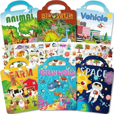 Obrázok produktu pre Stickerbuch wiederverwendbar, 6 Themen, 2-4 Jahre, für Kinder