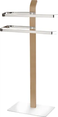 Produktbild von WENKO Handtuch Ständer Halter Stange Freistehend SAMONA NATURE 2 Arme Bad WC