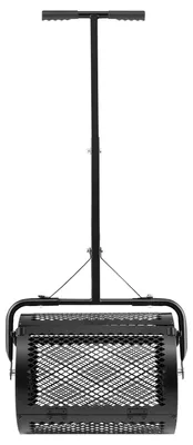 Obrázek produktu pro Rozmetadlo kompostu SucceBuy 34 l, rozmetadlo rašeliny o šířce 42 cm s T-rukojetí, výškově nastavitelné rozmetadlo rašeliny a mechu, ocelové kolečko s práškovým nástřikem, rozmetadlo pro rostliny a výsev, černé