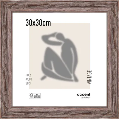 Produktbild von accent by nielsen Holz Bilderrahmen Vintage, 30x30 cm, Braun