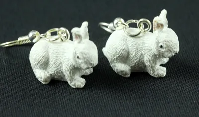 Produktbild von Kaninchen Ohrringe Kaninchenohrringe Hase Miniblings Osterhase sitzend weiß