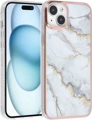 Produktbild von UNIQ Accessory iPhone 15 & 14 Plus TPU Back Cover - Marble White