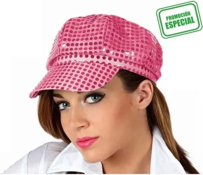 Zdjęcie produktu dla Disco cekinowa czapka damska różowa - Jeden rozmiar