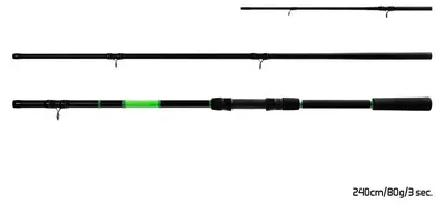 Image de DELPHIN WASABI NXT, 2,4 m, 7,87 ft, 0-80 g, 3 brins, canne à pêche au feeder, 101006692