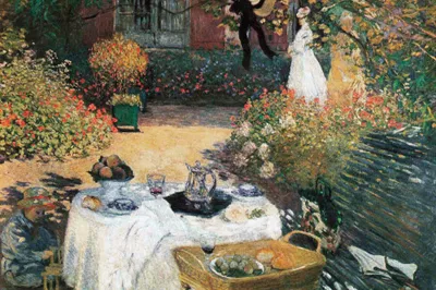 Produktbild von Claude Monet Kunstdruck Bild - Das Mittagessen, 1873 (80 x 120 cm)