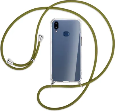 Produktbild von Handykette Backcover-Schutzhülle mit Band (Metall silberfarben) für Samsung Galaxy A10s - khaki