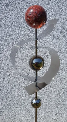 Produktbild von Skulptur Jupiter Kugel  rot Edelstahl 100 cm Beetstecker Gartenstecker