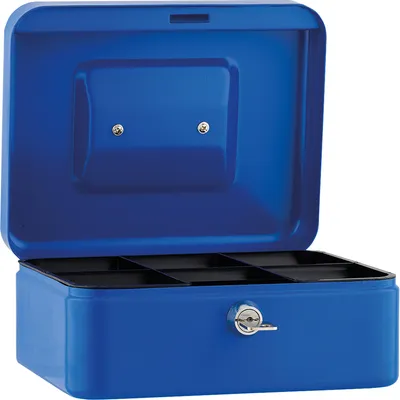 Zdjęcie produktu dla Geldkassette 20x9x16cm 6Fächer blau