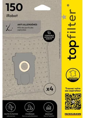 Image de Lot de 4 sacs aspirateur iRobot TopFilter Premium