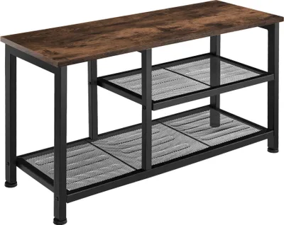 Image de Étagère à chaussures TAUNTON 80x30x45,5cm - Bois foncé industriel, rustique