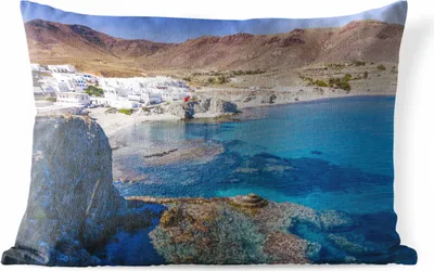 Produktbild von MuchoWow® Outdoor Kissen - Spanien - Fischerei - Meer - 60x40 cm - Wetterfest - Lounge Kissen - Zierkissen - Kissen für Innenräume