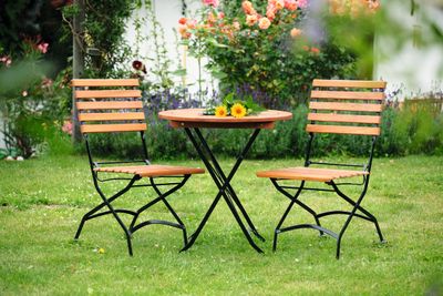 Merxx Gartenmöbelset 3tlg. - Flachstahl mit Eukalyptusholzbelattung - 50129-217