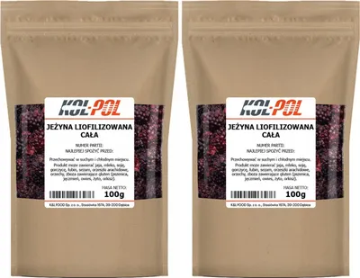 Zdjęcie produktu dla JEŻYNA LIOFILIZOWANA 200g Cała naturalna Owoce liofilizowane jakość Kol-Pol