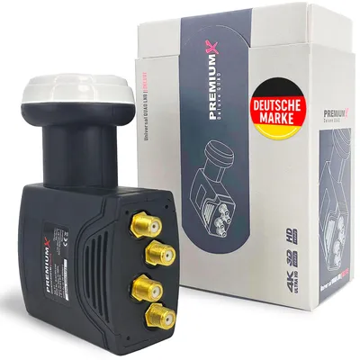 Immagine prodotto di PremiumX Deluxe Quad LNB Convertitore di segnale ricezione SAT digitale HD UHD 4K
