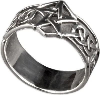 Produktbild von viva adorno Gr. 59 (18,8 mm Ø) Damen Ring Silberring Pentagramm Keltisch 925 Sterlingsilber SR9