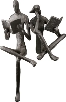 Produktbild von Gilde Kantensitzerfigur, Skulptur, Paar, "Leseratten", Eisen, braun, , L. 11 cm, B. 15 cm, H. 20 cm  55552
