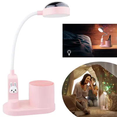 Produktbild von Schreibtischlampe Nachttischlampe mit Stifthalter, Tischlampe, Dimmbare Wiederaufladbare LED-Leselampe