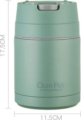 Image de (Vert) Récipient isotherme en acier inoxydable de 800 ml, boîte à lunch thermique pour adultes et enfants, mug isotherme